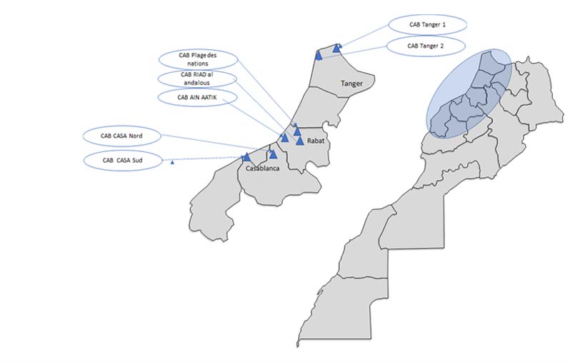 Répartition régionale des CAB BPE CIMAT